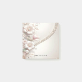 Bloco De Notas Floral and Pearl Embellishments Post it Notes