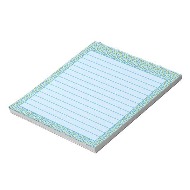 Bloco De Notas Floral azul (Invertido)