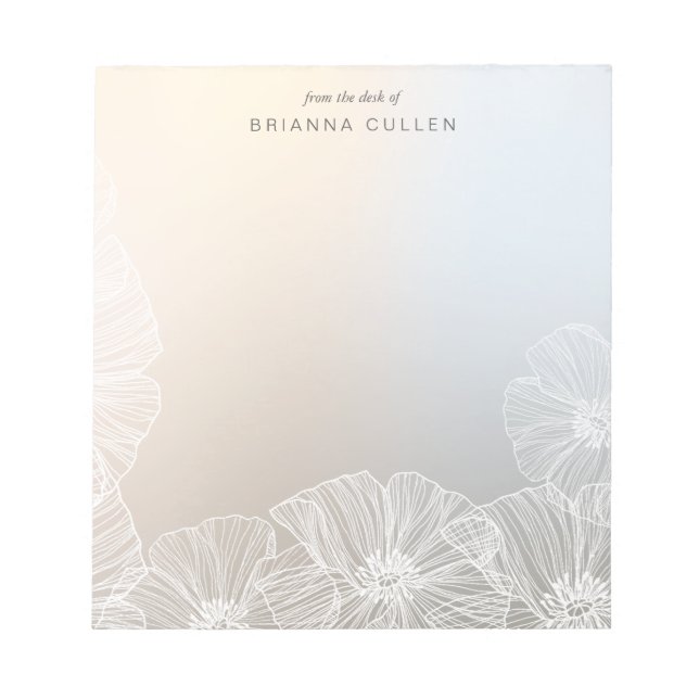 Bloco De Notas Floral Bela Flor Personalizada (Frente)