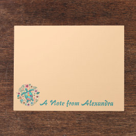 Bloco de Notas Floral Boho Tartaruga Marinha Escol