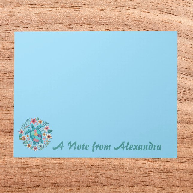 Bloco de Notas Floral Boho Tartaruga Marinha Escol (Criador carregado)