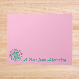 Bloco de Notas Floral Boho Tartaruga Marinha Escol