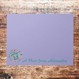 Bloco de Notas Floral Boho Tartaruga Marinha Escol
