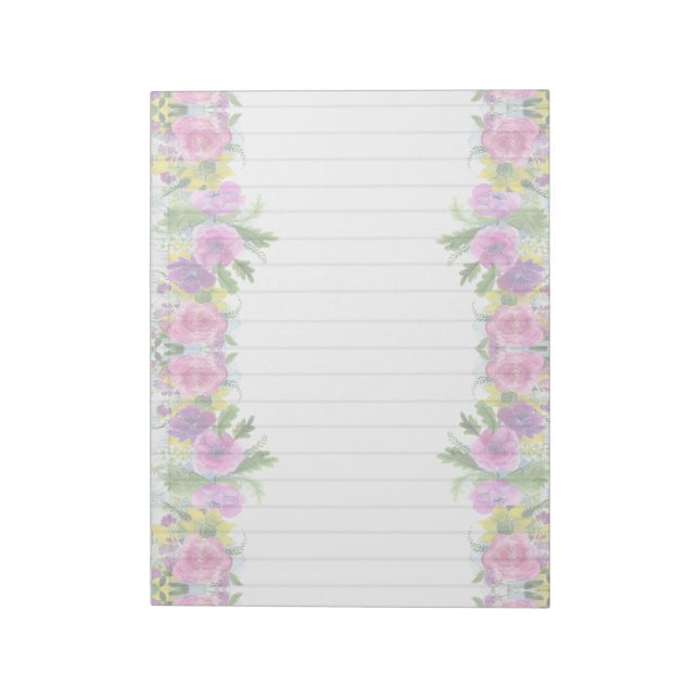 Bloco De Notas Floral Border Elegant Stationery Notepad (Invertido)