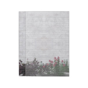 Bloco De Notas Floral Border Gray Marble Legal Notepad