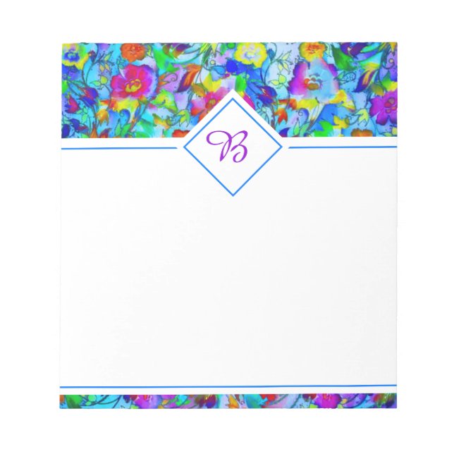 Bloco De Notas Floral brilhante (Frente)