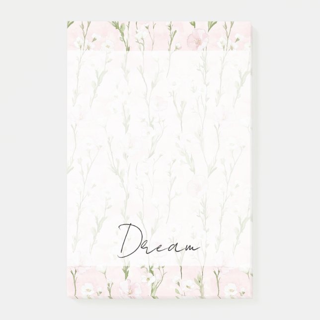 Bloco De Notas Floral Cor-de-rosa (Frente)