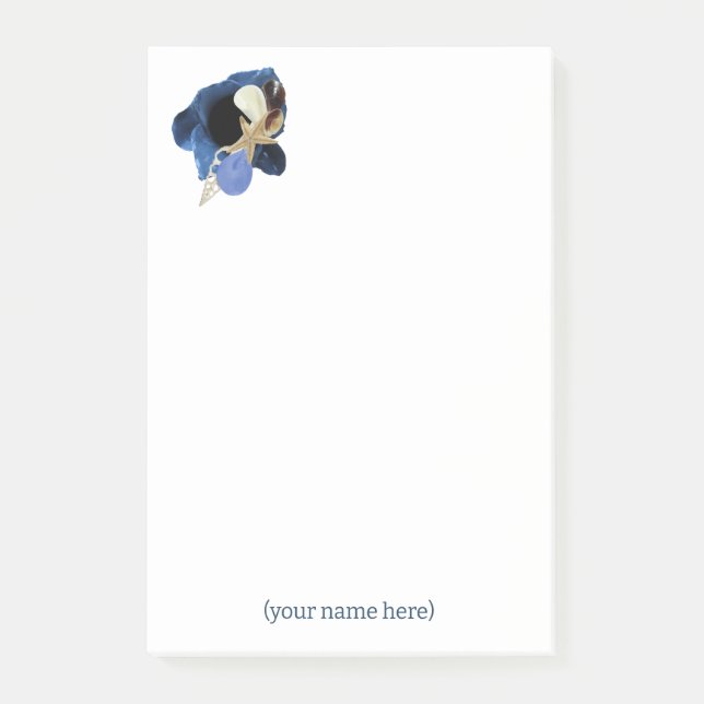 Bloco De Notas Floral costeira azul Japandi para todas as ocasiõe (Frente)