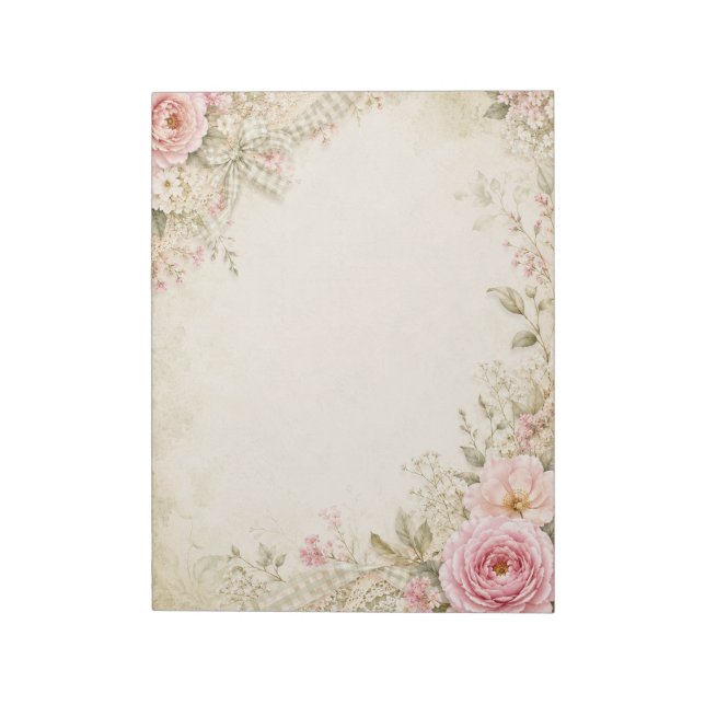 Bloco de Notas Floral Cottage Vintage (Invertido)