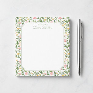 Bloco de Notas Floral Cottagecore para Mesa