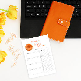 Bloco De Notas Floral Daisy Weekly Planner Personalizado
