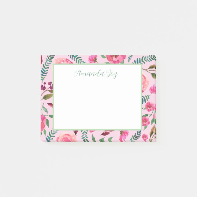 Bloco De Notas Floral de Aquarela (Frente)