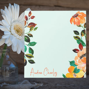 Bloco De Notas Floral de Aquarela Bonito Elegante