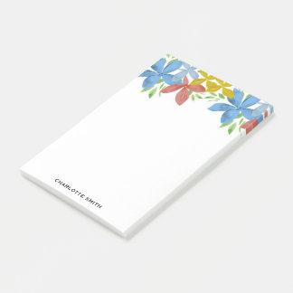 Bloco De Notas Floral de Aquarela de Foto Personalizada