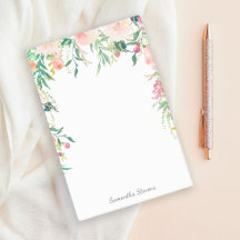 Floral de Aquarela Rosa Feminina com o Seu Nome