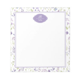 Bloco De Notas Floral de Flores Silvestres Roxas Personalizadas