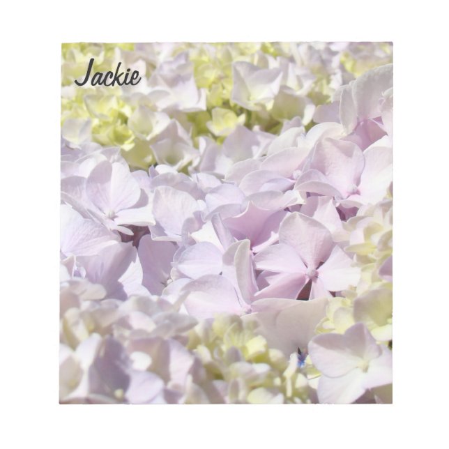 Bloco de Notas Floral de Lavanda com o Seu Nome pe (Frente)