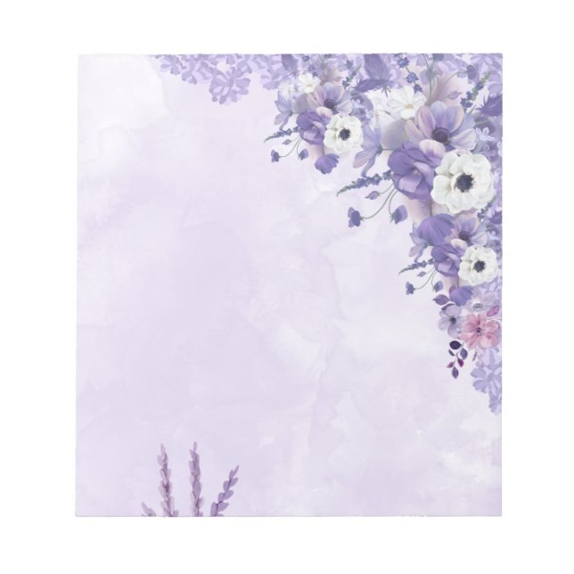 Bloco de Notas Floral de lavanda para Notas Diária (Frente)