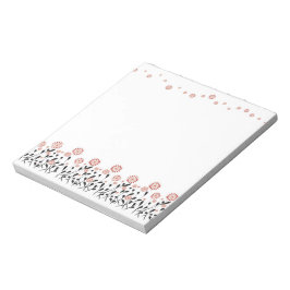 Bloco De Notas floral de marrom branco de inverno