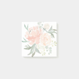 Bloco De Notas Floral de primavera Blush e Peach Watercolor