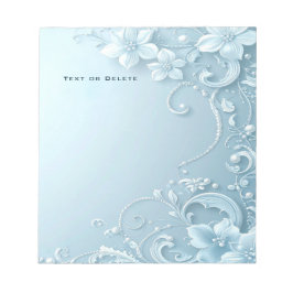 Bloco de Notas Floral Decorativo Azul