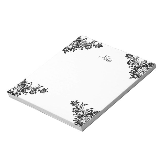 Bloco De Notas Floral Elegante (Invertido)