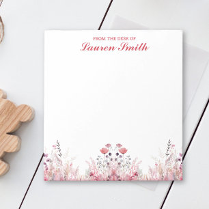 Bloco De Notas Floral Elegante Da Mesa Do Minimalista