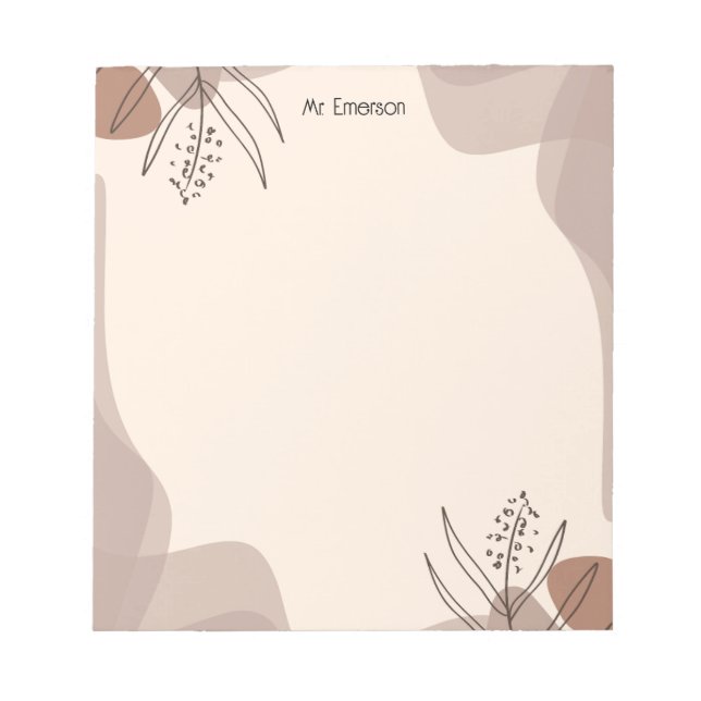 Bloco de Notas Floral Esboço Simples (Frente)