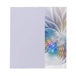 Bloco De Notas Floral Fantasy, Colorful Abstract Fractal Flower