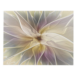 Bloco De Notas Floral Fantasy Dourada Eggplant Abstrato Art Fract