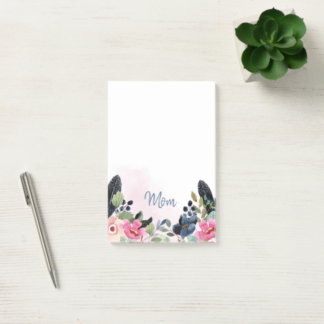 Bloco De Notas Floral Hidrócolor Personalizado (Escritótio)