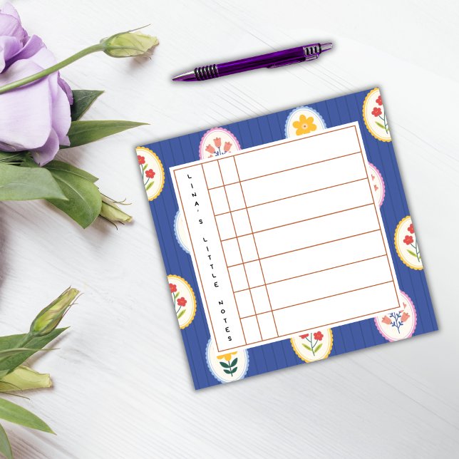 Bloco De Notas Floral Lined Frame – Blossom Time Sticky Notes (Criador carregado)