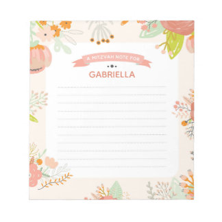 Bloco De Notas Floral Mitzvah Nota