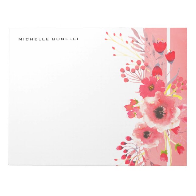 Bloco De Notas Floral Moderna Minimalista (Frente)