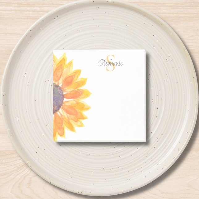Bloco De Notas Floral Monograma Personalizado (Criador carregado)