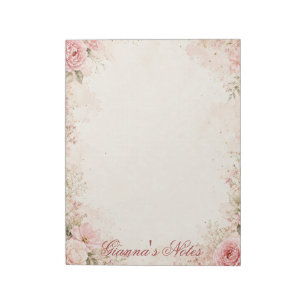 Bloco de Notas Floral Nome Personalizado