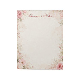 Bloco de Notas Floral Nome Personalizado