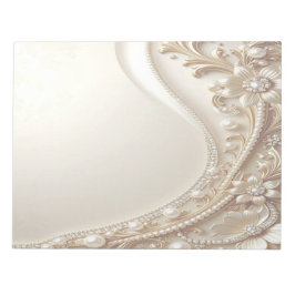 Bloco de Notas Floral Ornamentado em Ouro Elegante