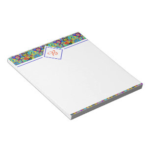 Bloco de notas floral paisley brilhante