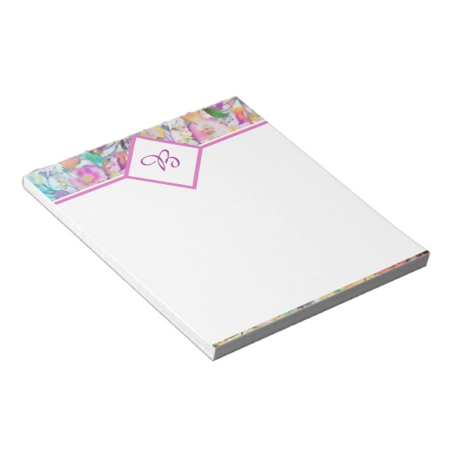 Bloco de notas floral pastel (Inclinado)