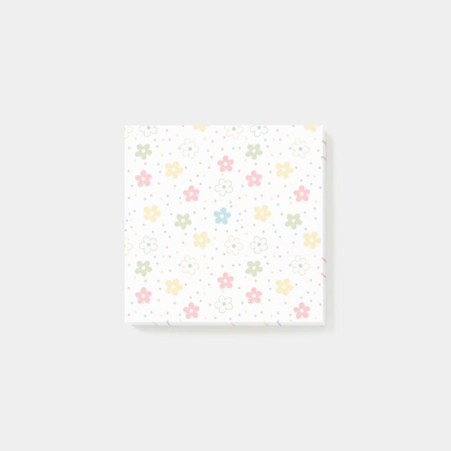 Bloco De Notas Floral Pastel Espalhado (Frente)