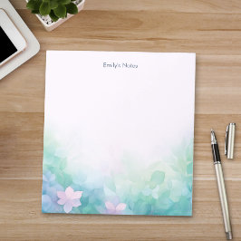 Bloco de Notas Floral Pastel Personalizado