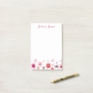 Bloco De Notas Floral Personalizado Bonito 4" x 6"