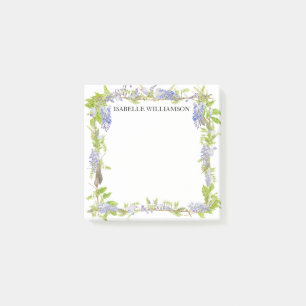 Bloco De Notas Floral, Personalizado, com Cor de Água Púrpura e A