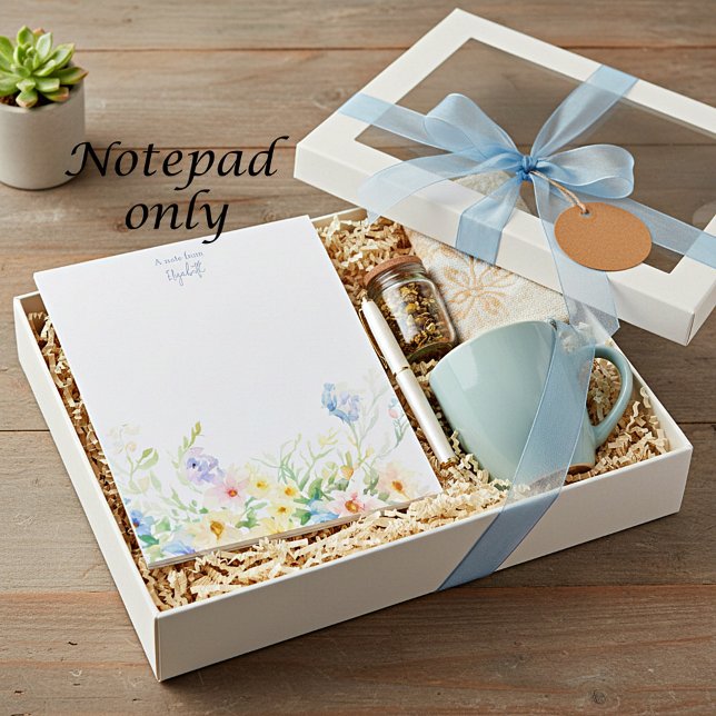 Bloco De Notas Floral personalizado em aquarela pastel (Criador carregado)