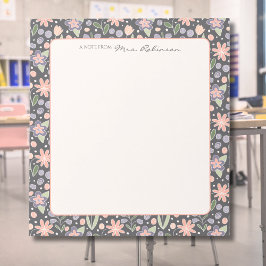 Bloco de Notas Floral Personalizado para Professor