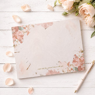 Bloco de Notas Floral Romântico Aquarela Escrita d