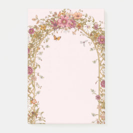 Bloco De Notas Floral Romântico Vintage em Rosa Botânico
