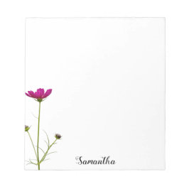 Bloco De Notas Floral Rosa Minimalista | Personalizado