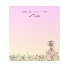 Bloco de Notas Floral Roxo
